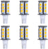 T5 T10 Wedge Base LED Light Bulb: High Brightness 12VAC/DC 3Watt 2700K-3000K Warm White for Outdoor Lighting, Pack of 6