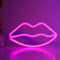 Pink Lips Neon Sign Night Lights for Bedroom LED Pink Wall Sign