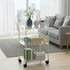 Betoveren 3 Tier Utility Rolling Cart with Wheels Multifunctional Storage Cart Clear Movable