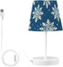 3 ALAZA Table Lamp Snowflake White Blue Bedside Lamp for Bedroom LED Nightstand Desk Lamp with USB Port, Way