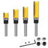 Pattern Flush Trim Bit 4 Pcs Router BitsTop Bearing Flush Trim Bits