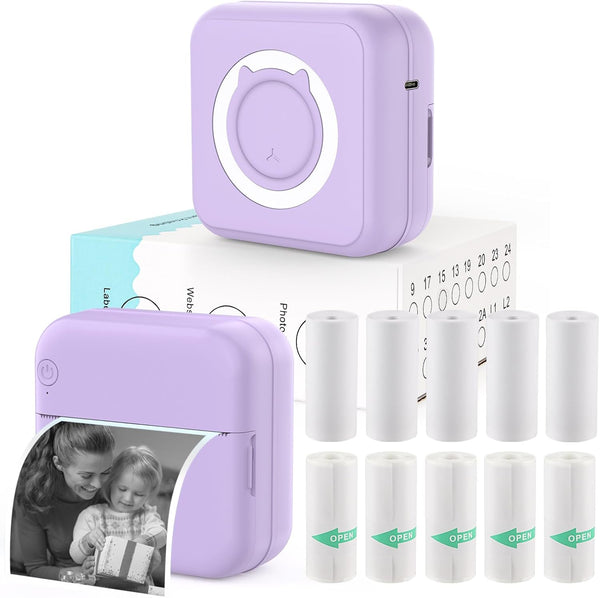 HUIJUTCHEN Mini Photo Printer - Portable Pocket Sticker Printers for iPhone Thermal Printer