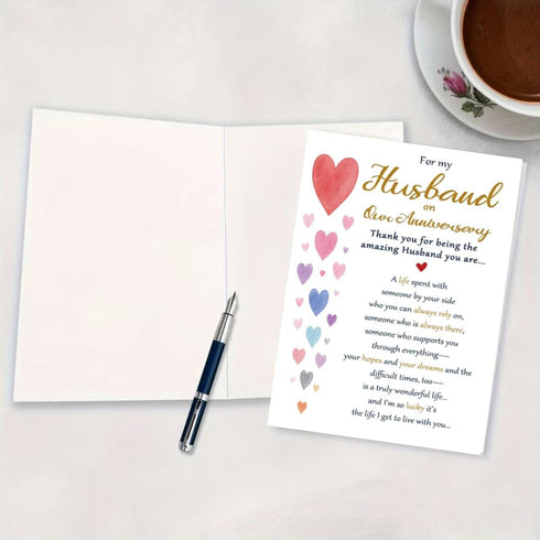 QLIYLIN Romantic Anniversary Card for Husband, Funny Anniversary Card Gifts, Sweet Wedding Day Gifts for Husband