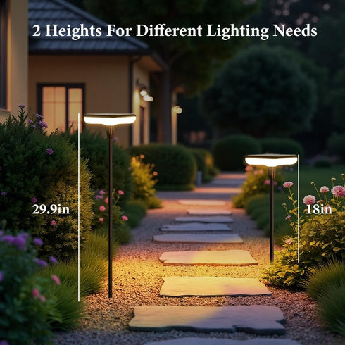 ifofo 4 Pack 30" Ip65 12H Solar Garden Lights Outdoor Tall Solar Pathway Lights Waterproof for Outside Up to Bright