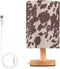 Bedside Lamp Cow Horse Print Brown Spots Table Lamp for Bedroom LED