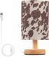 Bedside Lamp Cow Horse Print Brown Spots Table Lamp for Bedroom LED