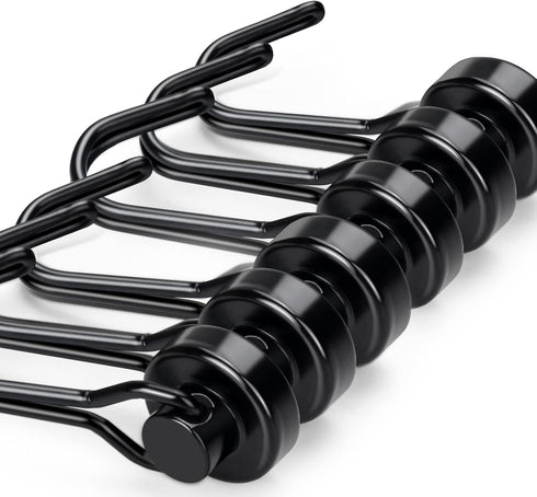 E BAVITE Swivel Swing Black Magnetic Hooks, 30lbs Neodymium Hooks with Black Epoxy Coating, Pack of 10