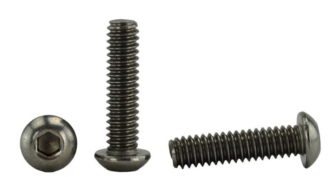 Stainless 1/4-20 x 1 Socket Button Head Cap Screws, Full Thread, Hex Drive, Stainless Steel 18-8