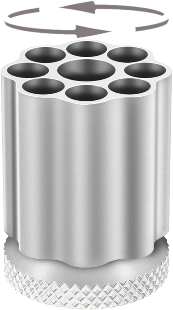 Rotating Revolver Pen Holder, Gun Cylinder Pencil Holder for Stationery Supplies