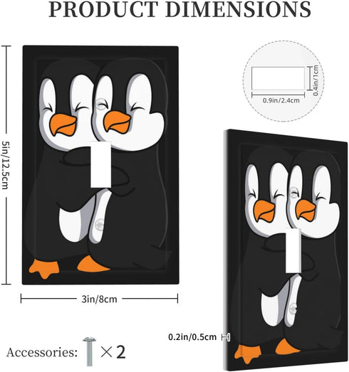 haigof 1 3 5 Inch Cute penguins Light Switch Cover Wall Plate Gang Single Plates Print Faceplate Home Decor X