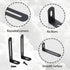 JAKOUE 12 3"x1.2"x0.6" Pcs L Brackets for Wood, Black Metal Corner Braces, Adjustable Right Angle Shelf Brackets, Heavy