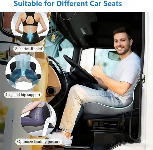 Tailbone, Ergonomic L-Shaped Memory Foam Seat Cushion with Lumbar Support, Designed to Help Relieve Coccyx & Lower Back