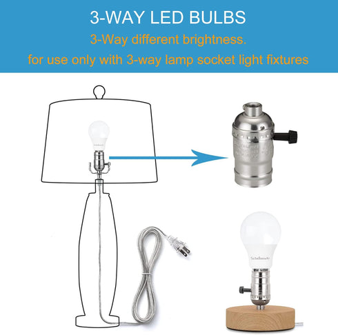 3-Way LED Light Bulbs A21, 50 100 150 Watt Equivalent, Warm White (3000K), Indoor Standard E26 Bulb, Energy Efficient 4