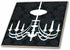 3dRose White Chandelier Against A Black Damask Background 8 Inch Ceramic Tile