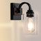 Mecgirn 1-Light Black Wall Sconces, Farmhouse Vanity Light Fixtures for Bathroom, Wood