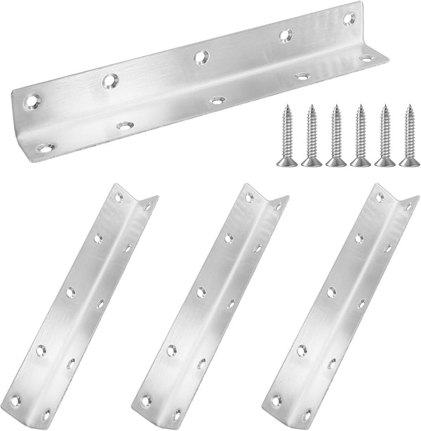 L Bracket, Heavy Duty Corner Brace, 4 Pack 8" Shelf Bracket Angle