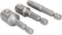 Power Drill Sockets Adapter Sets Hex Square Socket Wrench Power Extension Adapter Bit Set for Drills 3pcs 1/4" 3/8" 1/2" Bits Nut Driver Chrome Vanadium Steel by Walfront