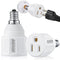 3 Prong Light Bulb Socket Adapter, Light Socket to Plug Converter for Patio, Garage, Porch (1 Piece)