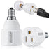 3 Prong Light Bulb Socket Adapter, Light Socket to Plug Converter for Patio, Garage, Porch (1 Piece)