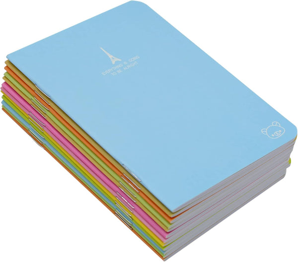 Yansanido 12 Pcs Pocket Notebook, 4.9 Inch x 3.5 Inch, 24 Sheets (48 Pages) 7mm College Ruled Portable Mini Notepads