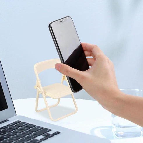 LAMPTTI Foldable Chair Phone Holder, Chair Foldable Phone Holder, Desktop Folding Chairs Cell Phone Stand, Folding