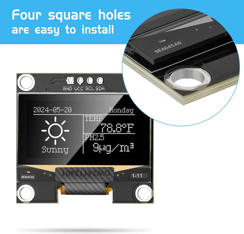 MakerFocus 2pcs 1.3 Inch I2C 128 64 SH1106 Pi/ESP32 IIC OLED Display Module x Pixel Self-Luminous Display Board