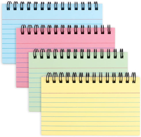 TKYPZY 200 Sheets Spiral Index Cards 3 x 5 Inches Spiral Bound Ruled