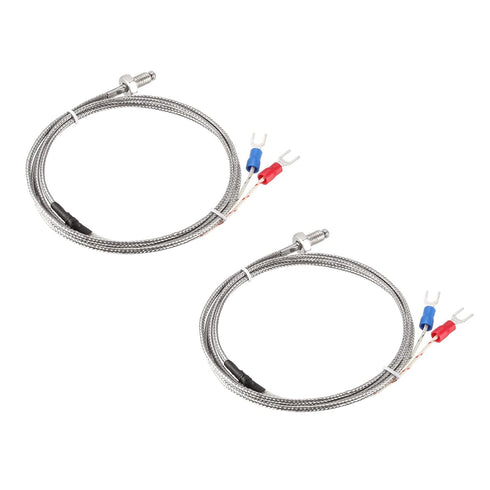 YOKIVE 2 Pcs K-Type Thermocouple Temperature Sensors, M6 Thread Probe with Wire, 0-800C for Industry