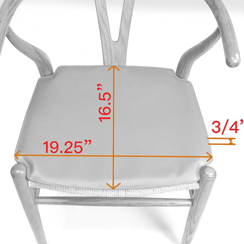TREND360 3/4" CH24 High Density Easy Care Premium Faux Leather Seat Pad for Wishbone Y Style Chairs (Olive Green)