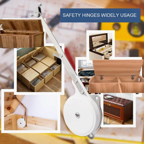 Hingex 10-18lb/1 Pack Toy Box Hinges Soft Close - Lid Support Chest Hinges for Wooden Box Cedar Chest Storage Trunk