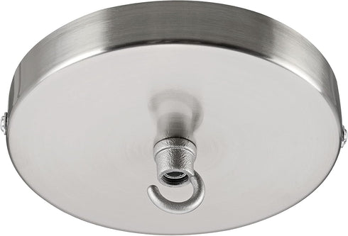 Aspen Creative 21510-41, 4-3/4" 7/16" Contemporary Chandelier & Light Fixture Canopy Kit w/Collar Hook, Brushed Nickel