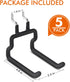 Utility Heavy Duty Pegboard Hooks - 5Pack Peg Board Accessories for Hanging Tools Fit 1/4" Peg Holes - Pegboard Organizer Black Large Tool Holders for Garage Workshop Shed