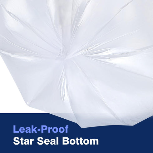 7-10 24'' 24'', 1000 Count, Commercial Gallon Clear Trash Can Liners, x Wholesale High Density Garbage Bags for Office