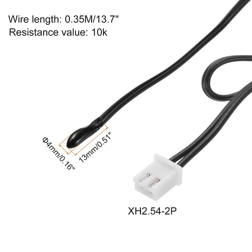 1 10K 13.7 Inch uxcell Pcs NTC Thermal Sensor Probe, Epoxy Sensitive Temperature Sensor Probe Digital Thermometer