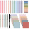 Jutom 38 Pcs Aesthetic Book Annotation Kit, Highlighters, Gel Pens, Sticky Notes, Retro Color