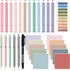 Jutom 38 Pcs Aesthetic Book Annotation Kit, Highlighters, Gel Pens, Sticky Notes, Retro Color