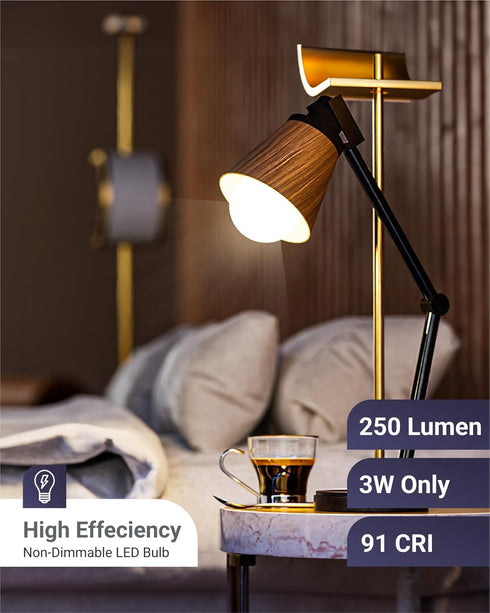 Sunco Lighting 10 Pack A19 LED Light Bulbs, 3W=40W, CRI91 4000K Cool White, 250 Lumens, E26 Medium Base