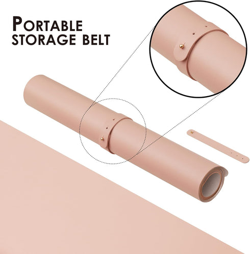 Leather Desk Mat - Non-Slip PU Desk Pad for Office and Home, Ideal for Large Mouse Pad and Desk Mats on Desks (Pink,