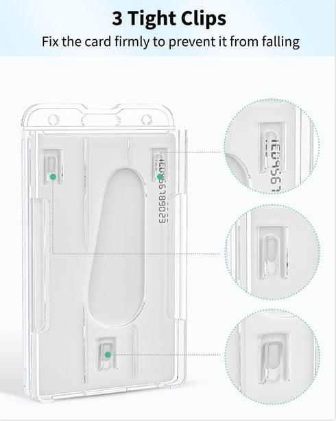 Pawfly 10 Pack Vertical 2-Card Badge Holder with Thumb Slot for Office School IDs and Credit Cards