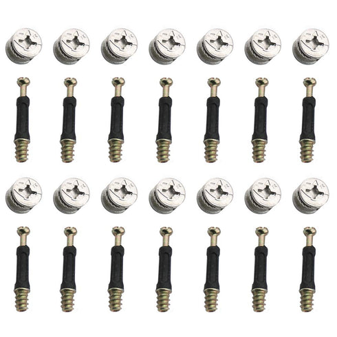 50 Sets Furniture Connecting Cam Lock Fittings with Dowel, Cam Lock Nuts and Screws for Wardrobe and Cabinet