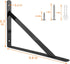 STARVAST 4 Pack 9.8 6.3 inch, 90 (250x160mm) Heavy Duty Shelf Brackets x Floating Shelves Black Triangle Shelf