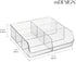 6 Closets, 2 Pack mDesign Plastic Home Office Wide Bin Organizer with Compartments for Cabinets, Drawers, Desks