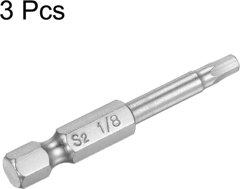 uxcell 1/8" Magnetic Hex Head Screwdriver Bit, 1/4" Hex Shank, 2" Length S2 Steel, 3 Pcs