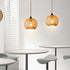 EcoGehen 15ft Boho Plug in Pendant Light Wicker Rattan Hanging Lights with Hemp Rope Cord MINI Bamboo Lampshade Wall