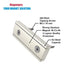 45 lbs 1.57" 0.53" 0.20" Countersunk Pack 8 Magnetpro Neodymium Rectangular Magnets Force x x with Hole and Steel