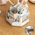 kaileyouxiangongsi White Rotating Art Supply Storage Organizer, Pencil Holder with 9 Compartments for Kids