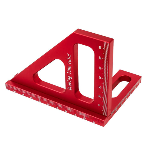 3D Multi-Angle Measuring Ruler, 45/90 Degree Aluminum Alloy Woodworking Square Protractor for Engineers