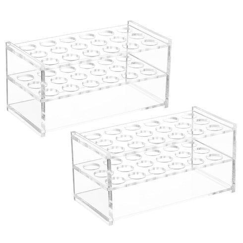 PATIKIL 18 Holes Tube Rack, 2Pcs Clear Acrylic Tube Holder Stand for Less Than 16mm Dia Tube