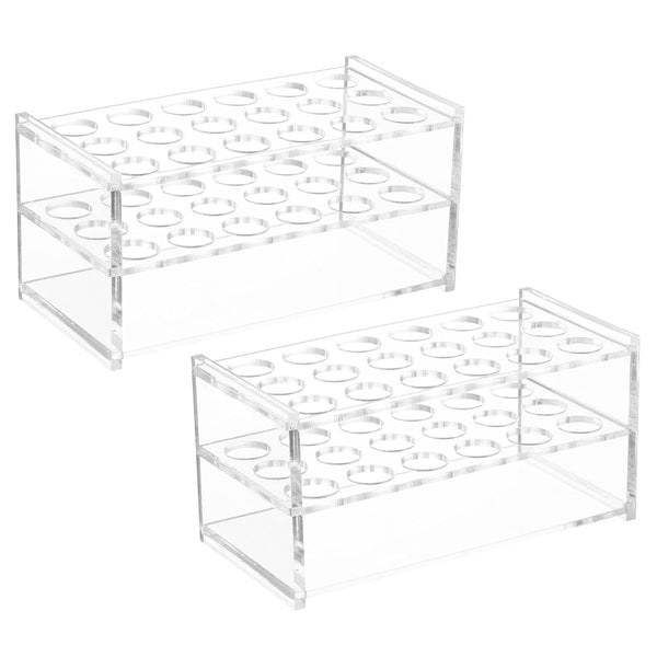 PATIKIL 18 Holes Tube Rack, 2Pcs Clear Acrylic Tube Holder Stand for Less Than 16mm Dia Tube