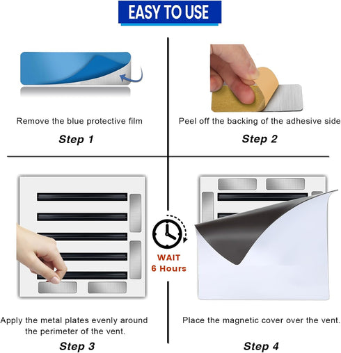 Seatern 1" 3.15", 16 Pack Adhesive Metal Plates for Magnetic Mounts, x Steel Strips with Adhesive Backing for Magnets